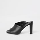 River Island Womens Leather Asymmetric Block Heel Sandal