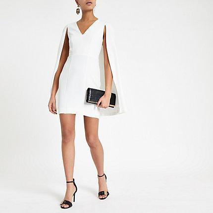 River Island Womens Bodycon Cape Sleeve Mini Dress