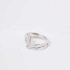 River Island Womens Silver Tone Rhinestone Layer Wrap Ring