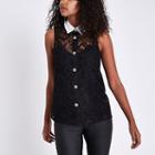 River Island Womens Lace Embellished Sleeveless Shirt