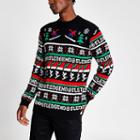 River Island Mens 'sledgend' Knitted Christmas Jumper