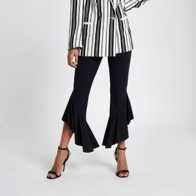 River Island Womens Asymmetric Frill Hem Pants