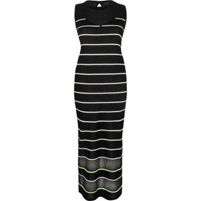 River Island Womens Stripe Sleeveless Bodycon Midi Dress