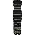 River Island Womens Stripe Sleeveless Bodycon Midi Dress