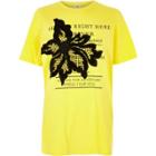 River Island Womens Velvet Floral Print Boyfriend T-shirt