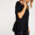 River Island Womens Lace Peplum V Neck T-shirt