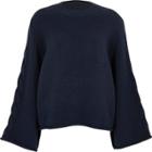 River Island Womens Cable Knit Wide Sleeve Jumper