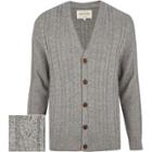 River Island Mens Cable Twist V Neck Cardigan