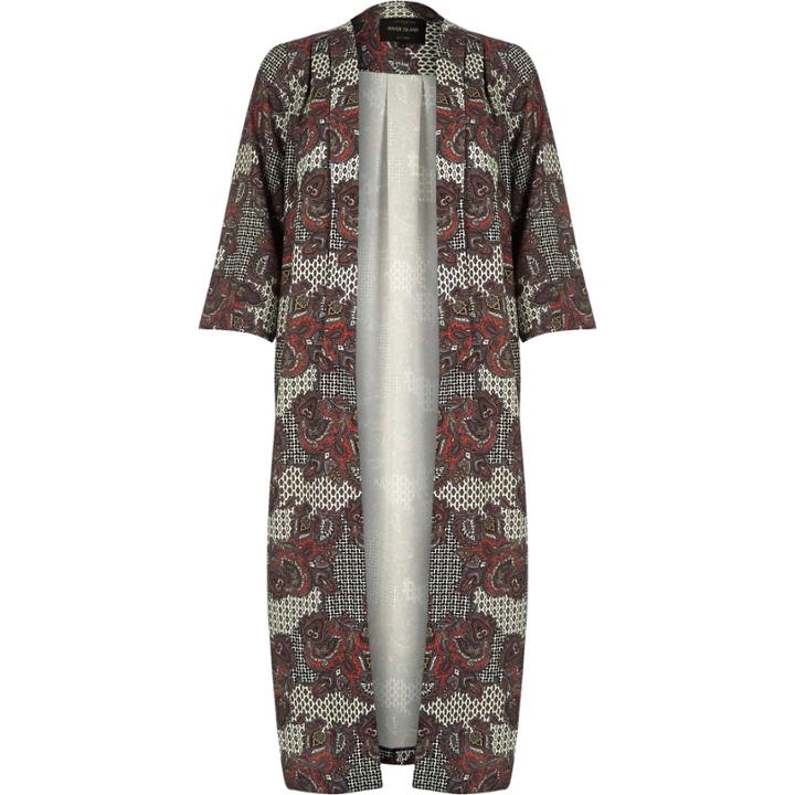 River Island Womens Paisley Print Longline Jacket