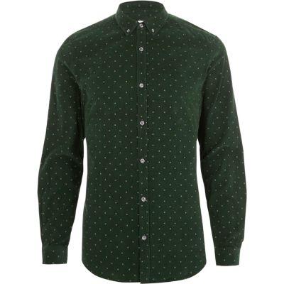 River Island Mens Cord Ditsy Button-down Slim Fit Shirt
