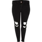 River Island Womens Plus Alannah Rip Relaxed Skinny Jeans