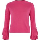 River Island Womens High Neck Pleated Sleeve Knitted Top