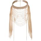 River Island Womens Gold Tone Draped Choker Necklace