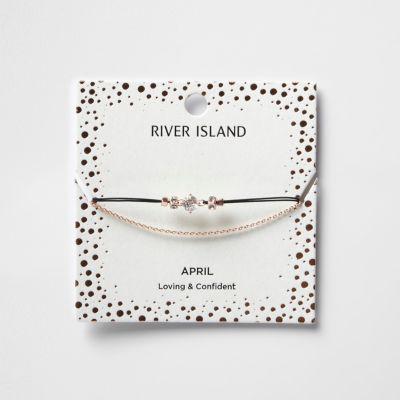 River Island Womens White April Birthstone Chain Bracelet