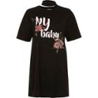 River Island Womens Floral Print Ny Baby Jumbo T-shirt