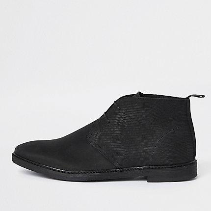 River Island Mens Nubuck Leather Lace-up Desert Boots