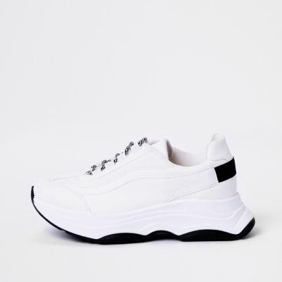 River Island Womens White Chunky Lace-up Trainers