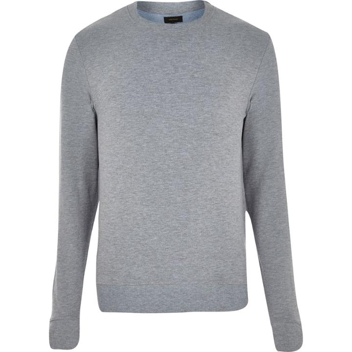 River Island Mensblue Long Sleeve Sweatshirt
