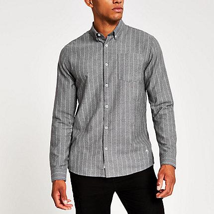 River Island Mens Pinstripe Long Sleeve Shirt