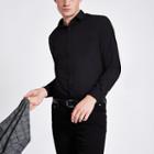 River Island Mens Poplin Button-down Long Sleeve Shirt