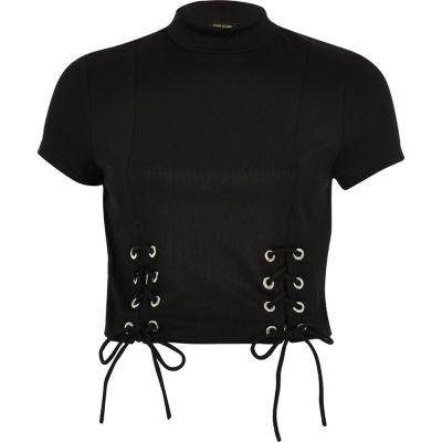 River Island Womens Tie-up Turtleneck Crop Top
