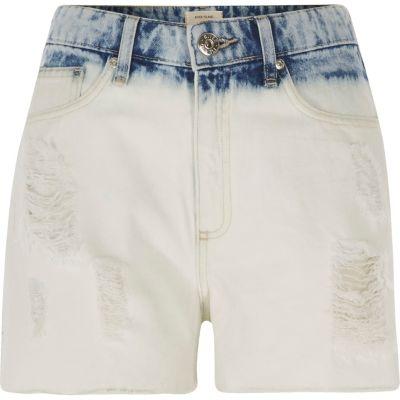 River Island Womens Bleached High Waisted Denim Shorts