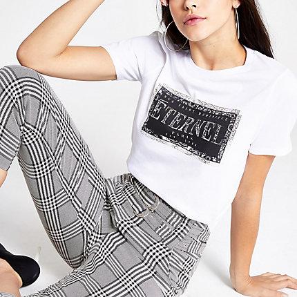 River Island Womens White 'eternal' Printed Short Sleeve T-shirt