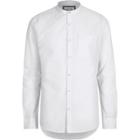 River Island Mens White Casual Oxford Grandad Shirt