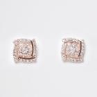 River Island Womens Rose Gold Square Rhinestone Stud Earrings
