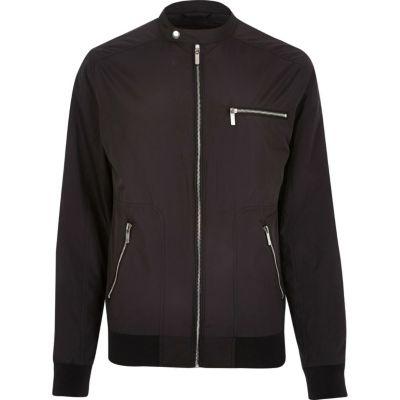 River Island Mens Popper Collar Racer Jacket