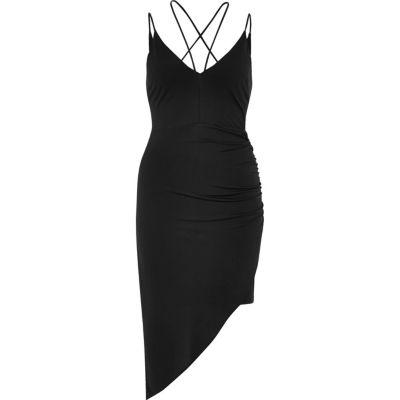 River Island Womens Ruched Asymmetric Hem Dress