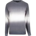 River Island Mensblack Faded Box Chest Print Sweatshirt