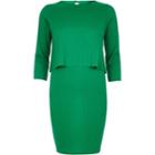 River Island Womens Ribbed Double Layer Dress