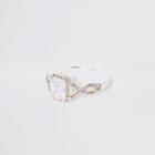 River Island Womens White Square Cubic Zirconia Ring