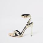 River Island Womens Gold High Skinny Heel Shoes