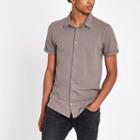 River Island Mens Muscle Fit Embroidered Shirt