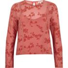 River Island Womens Flocked Floral Mesh Grazer Top