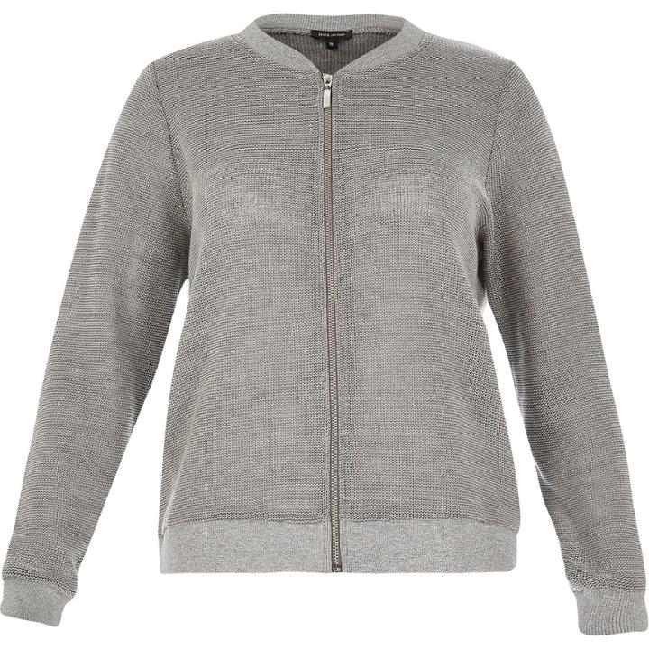 River Island Womens Ri Plus Silver Bomber Jacket