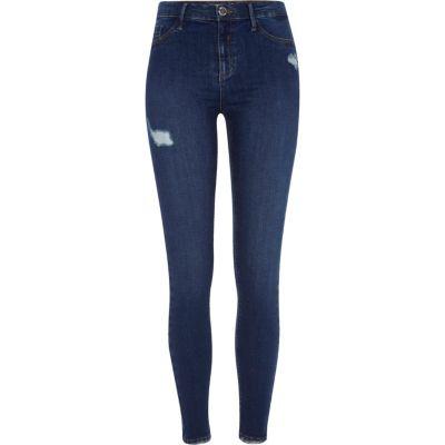 River Island Womens Molly Ripped Skinny Fit Jeggings