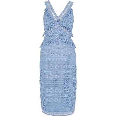 River Island Womens Lace Tassel Midi Dress