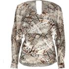 River Island Womens Snakeskin Print Angel Cape Top
