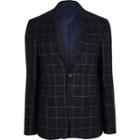 River Island Mens Window Check Skinny Fit Suit Jacket