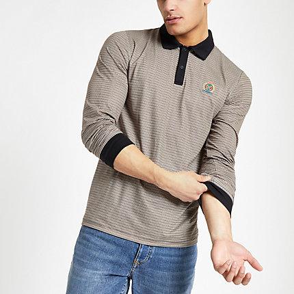River Island Mens Check Slim Fit Polo Shirt