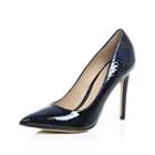 River Island Womens Patent Leather Snake Print Court Heels