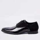 River Island Mens Velvet Panel Lace-up Derby Shoes