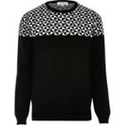 River Island Mensblack Geo Print Christmas Sweater