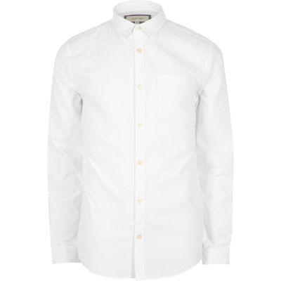 River Island Menswhite Casual Regular Fit Oxford Shirt