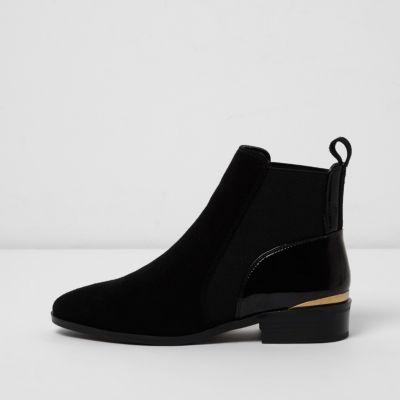 River Island Womens Wide Fit Mixed Texture Chelsea Boots