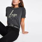 River Island Womens 'luxe' Rhinestone Embellished T-shirt