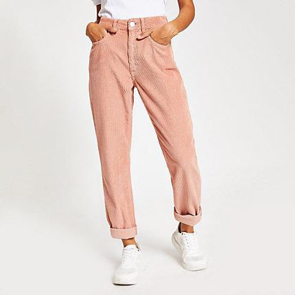 River Island Womens Petite Mom Cord Denim Jeans